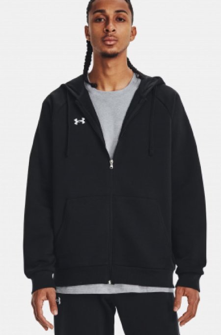 Under Armour Men's UA Rival Fleece Full-Zip Hoodie- جاكيت اندر ارمور ريفال فليس فل زيب للرجال لون أسود